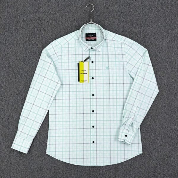 🕶️Elegant Light Grey Check Shirt for Men